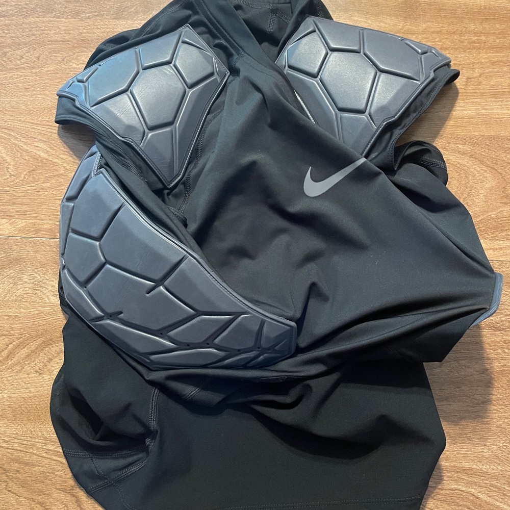 Nike Black and Gray Padded Sports Top